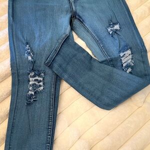 Classic Blue Distressed Skinny Jeans